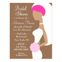 INVITACIÓN DIRIGIDA 311-PINK de la DUCHA de la NOV Tarjetas Postales