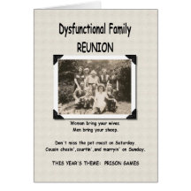 Invitación disfuncional de la reunión de familia tarjetas