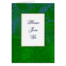 Invitación doblada personalizado verde del día de  tarjetas