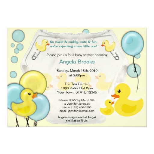 Invitación Ducky de la fiesta de bienvenida al beb