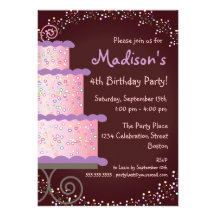 Invitación dulce de la fiesta de cumpleaños de la 