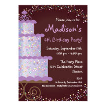 Invitación dulce de la fiesta de cumpleaños de la 
