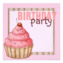 Invitación dulce del cumpleaños de la magdalena de