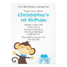 Invitación dulce del cumpleaños del mono del mucha