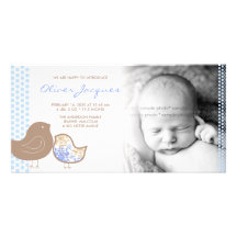 Invitación dulce del nacimiento del bebé de los po tarjeta fotografica personalizada