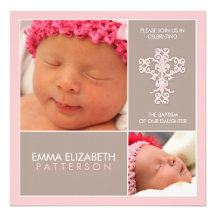 Invitación dulce y moderna de la niña del bautismo