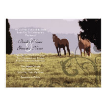 Invitación ecuestre del boda del país