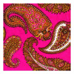 Invitación eléctrica del boda de Fuscia Paisley