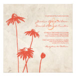 Invitación elegante anaranjada del boda de la flor