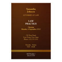 Invitación elegante de la abertura de la abogacía 