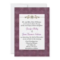 Invitación elegante de la boda de la púrpura y del invitaciones