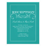 Invitación elegante de la recepción de la turquesa