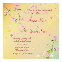 Invitación elegante del boda con Sakura