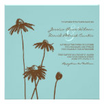 Invitación elegante del boda de la flor de Brown y