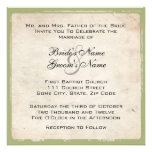 Invitación elegante del boda de la verde salvia