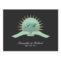 INVITACIÓN ELEGANTE DEL BODA DEL MONOGRAMA DEL EMB POSTAL