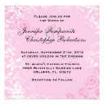 Invitación elegante del boda del rosa lindo del vi