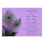 Invitación elegante del compromiso del pavo real (