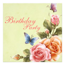 Invitación elegante del cumpleaños de las mariposa
