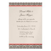 Invitación elegante del damasco