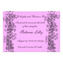 Invitación elegante del nacimiento de la niña