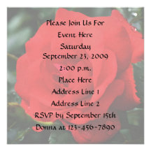 Invitación elegante floral del rosa rojo