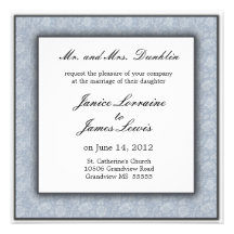 Invitación elegante poner crema azul del boda del 