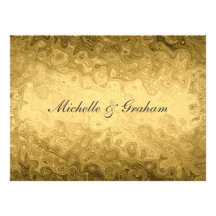 Invitación elegante popular del boda del oro