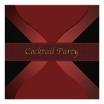 Invitación elegante roja y negra del cóctel invitaciones