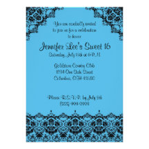 Invitación elegante Sweet16 de los azules cielos y