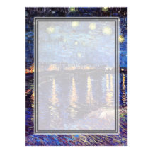 invitación en blanco, noche estrellada de Van Gogh
