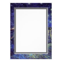 invitación en blanco, noche estrellada de Van Gogh