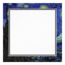 invitación en blanco, noche estrellada de Van Gogh