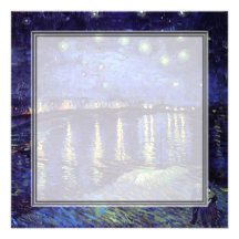 invitación en blanco, noche estrellada de Van Gogh