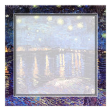 invitación en blanco, noche estrellada de Van Gogh