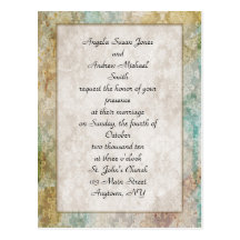 Invitación envejecida del boda del damasco postales