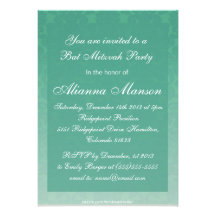 Invitación esmeralda elegante de Mitzvah del palo 