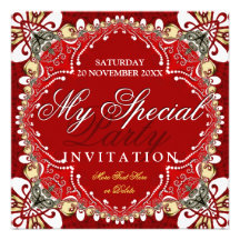 Invitación especial bohemia roja del fiesta