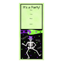 Invitación esquelética de Halloween de la danza