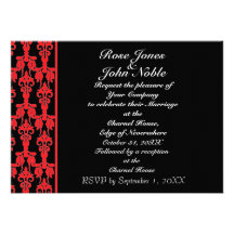 Invitación estelar del boda del ébano (rubí)