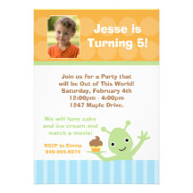 Invitación extranjera de la fiesta de cumpleaños