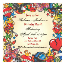 Invitación fabulosa del fiesta del tatuaje