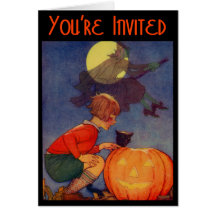 Invitación fantasmal de la bruja felicitación