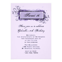 Invitación floral abstracta púrpura del fiesta del