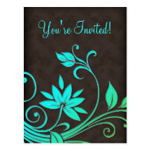 Invitación floral BGB de la postal del balneario d