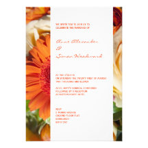 Invitación floral blanca y anaranjada moderna del 