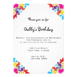 Invitación floral de la fiesta de cumpleaños de la