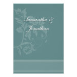 Invitación floral del boda - azul turquesa