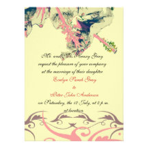 Invitación floral del boda del brocado del hibisco