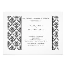 Invitación floral del boda del damasco